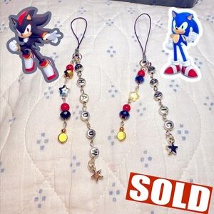 Sonic the Hedgehog Inspired Sonic Shadow Matching Keychain Purse Phone Bag Charm